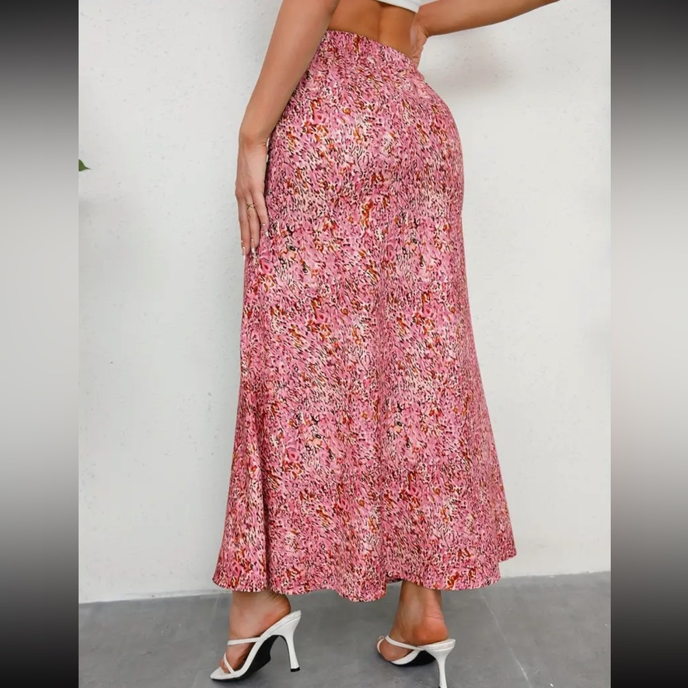 Boho floral print high waisted maxi shirt - Picture 8 of 15